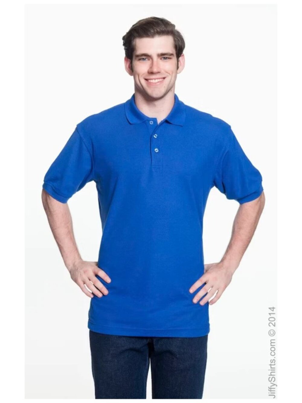 Harriton Men's Blend-Tek True Royal blue Polo Size XL